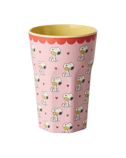 Tall Melamine Cup - Pink Snoopy Print