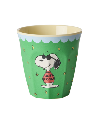 Medium Melamine Cup - Green Snoopy Print