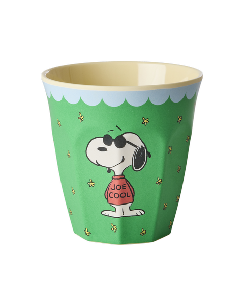Medium Melamine Cup - Green Snoopy Print
