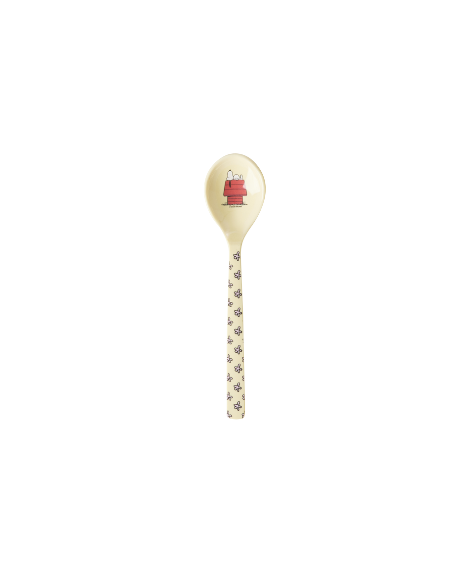 Melamine Tea Spoon Single - Cream Flower