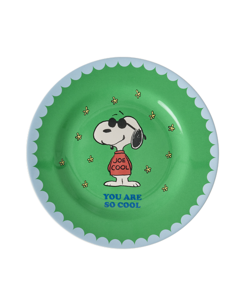 Melamine Side Plate with Green Snoopy Print
