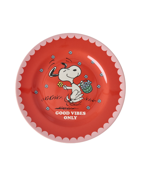 Melamine Side Plate with Red Snoopy Print