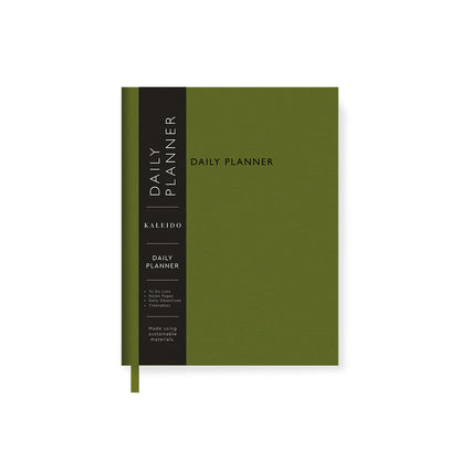 Olive Green Fabric Daily Planner B6