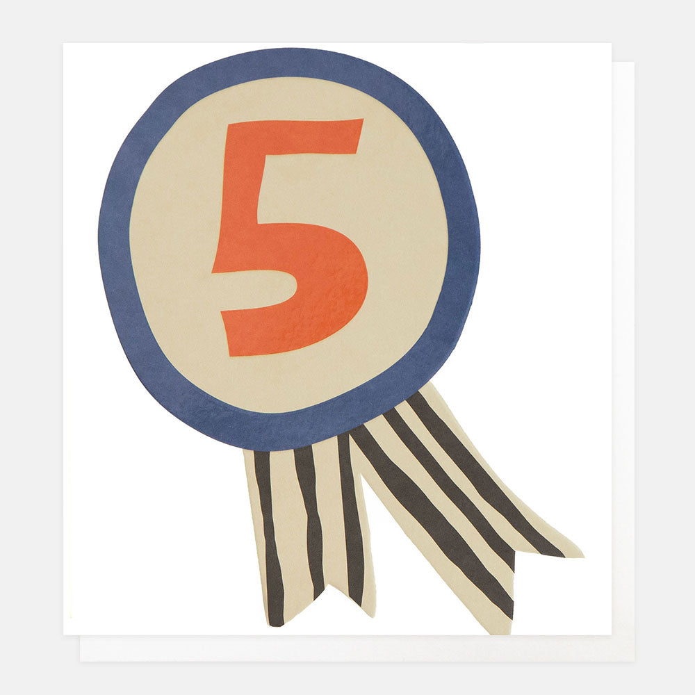 Rosette & Stripe Ribbons 5th Birthday Card