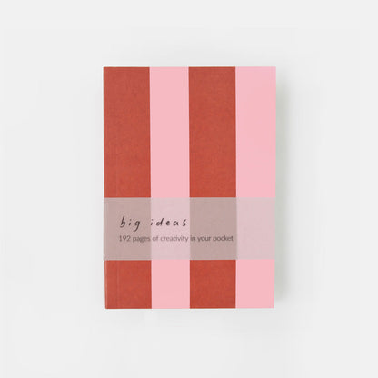 Orange & Pink Stripe A6 Softback Notebook