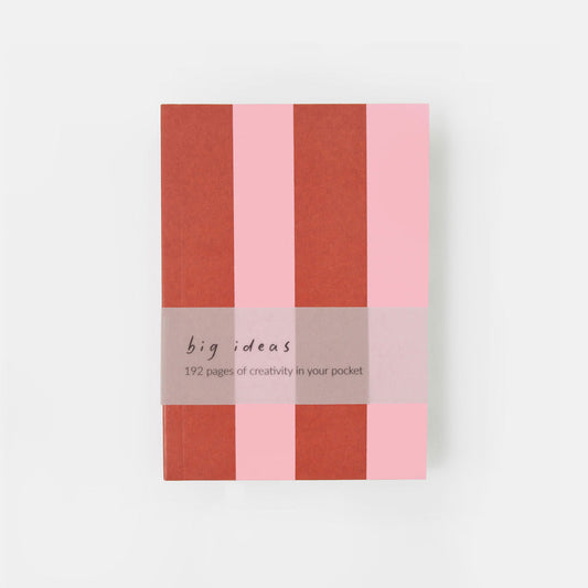 Orange & Pink Stripe A6 Softback Notebook