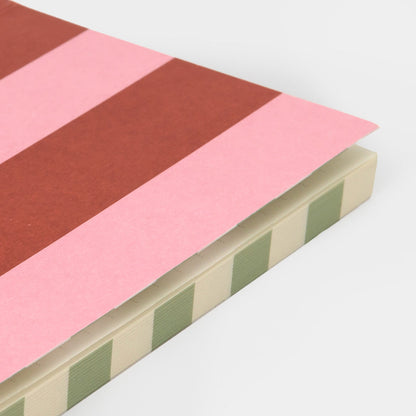 Orange & Pink Stripe A6 Softback Notebook