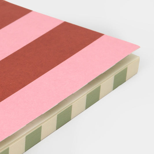 Orange & Pink Stripe A6 Softback Notebook