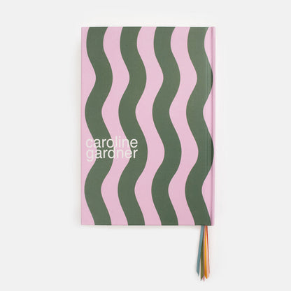 Pink/Green Wave Stripe Multi Ribbon Notebook