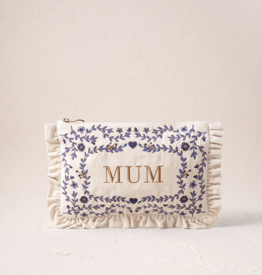 Mediterranean Garden Mum Velvet Frill Everyday Pouch