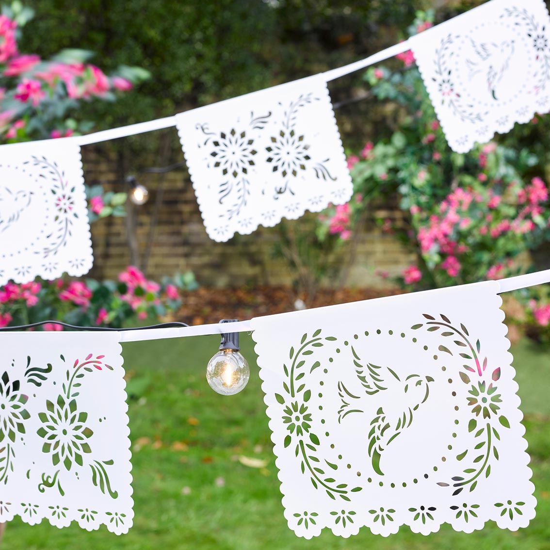 Boho White Paper Bunting