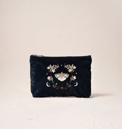 Midnight Mysticism Velvet Mini Pouch - Charcoal