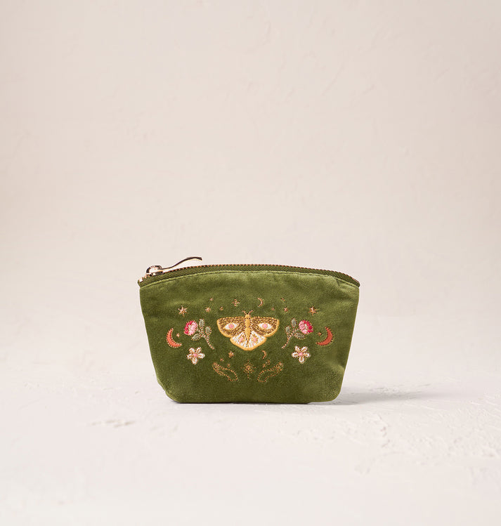 Midnight Mysticism Velvet Coin Purse - Fern Green