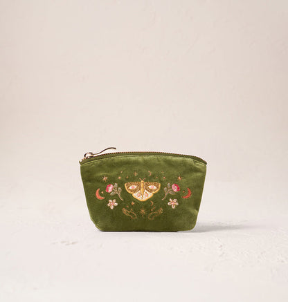 Midnight Mysticism Velvet Coin Purse - Fern Green