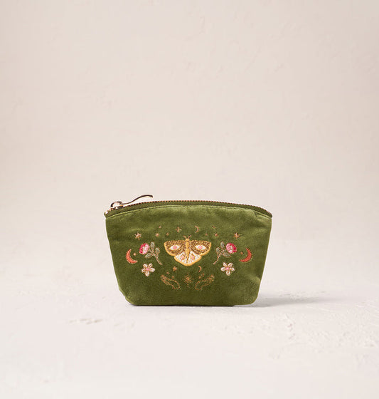 Midnight Mysticism Velvet Coin Purse - Fern Green