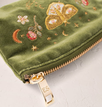 Midnight Mysticism Velvet Coin Purse - Fern Green
