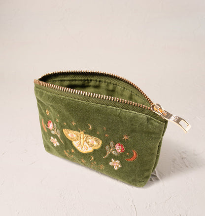 Midnight Mysticism Velvet Coin Purse - Fern Green