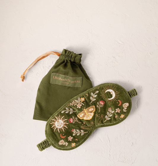 Midnight Mysticism Velvet Eye Mask - Fern Green