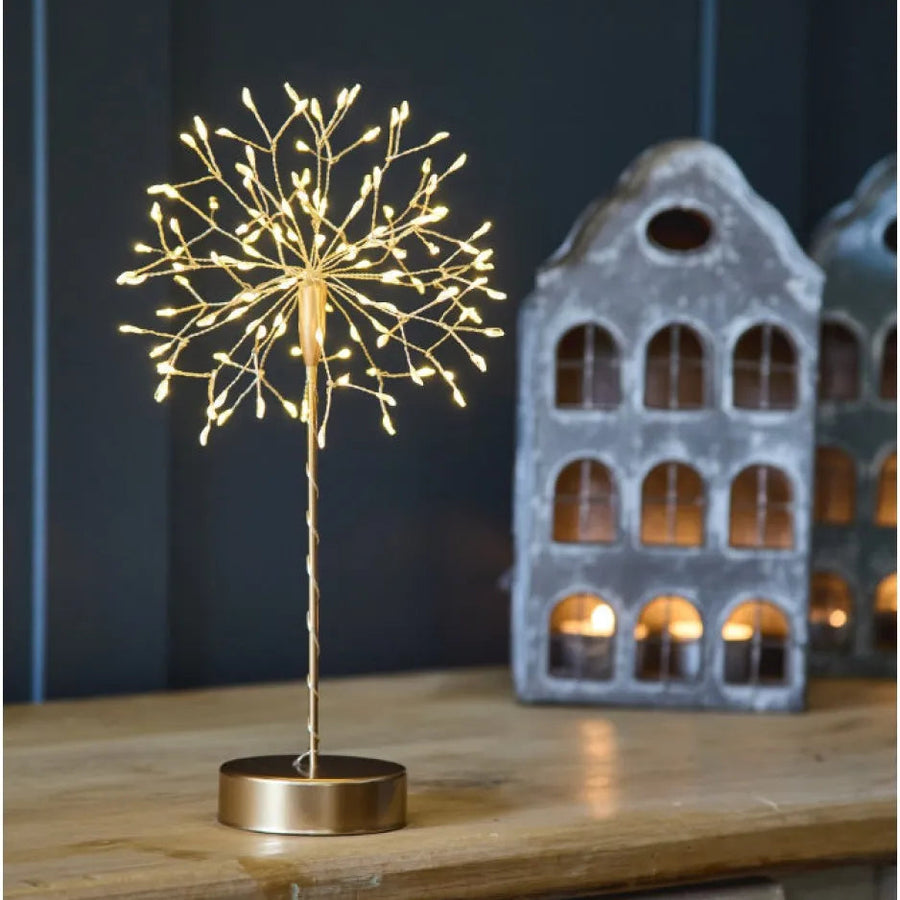 Mini Table Dandelion 16cm - Gold (Battery Operated)