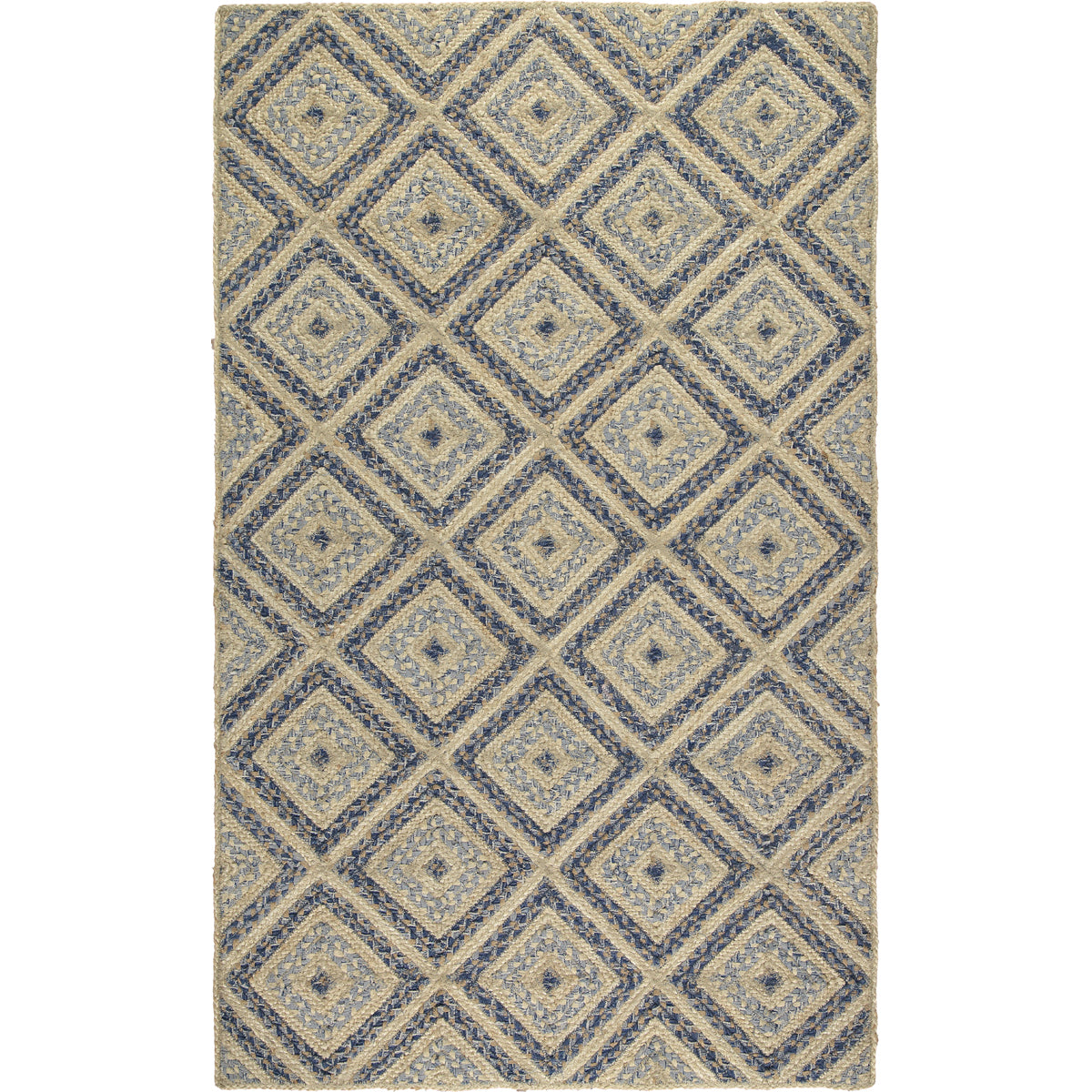 Small Rectangular Rug 69 x 122 cm - Denim Mosaic