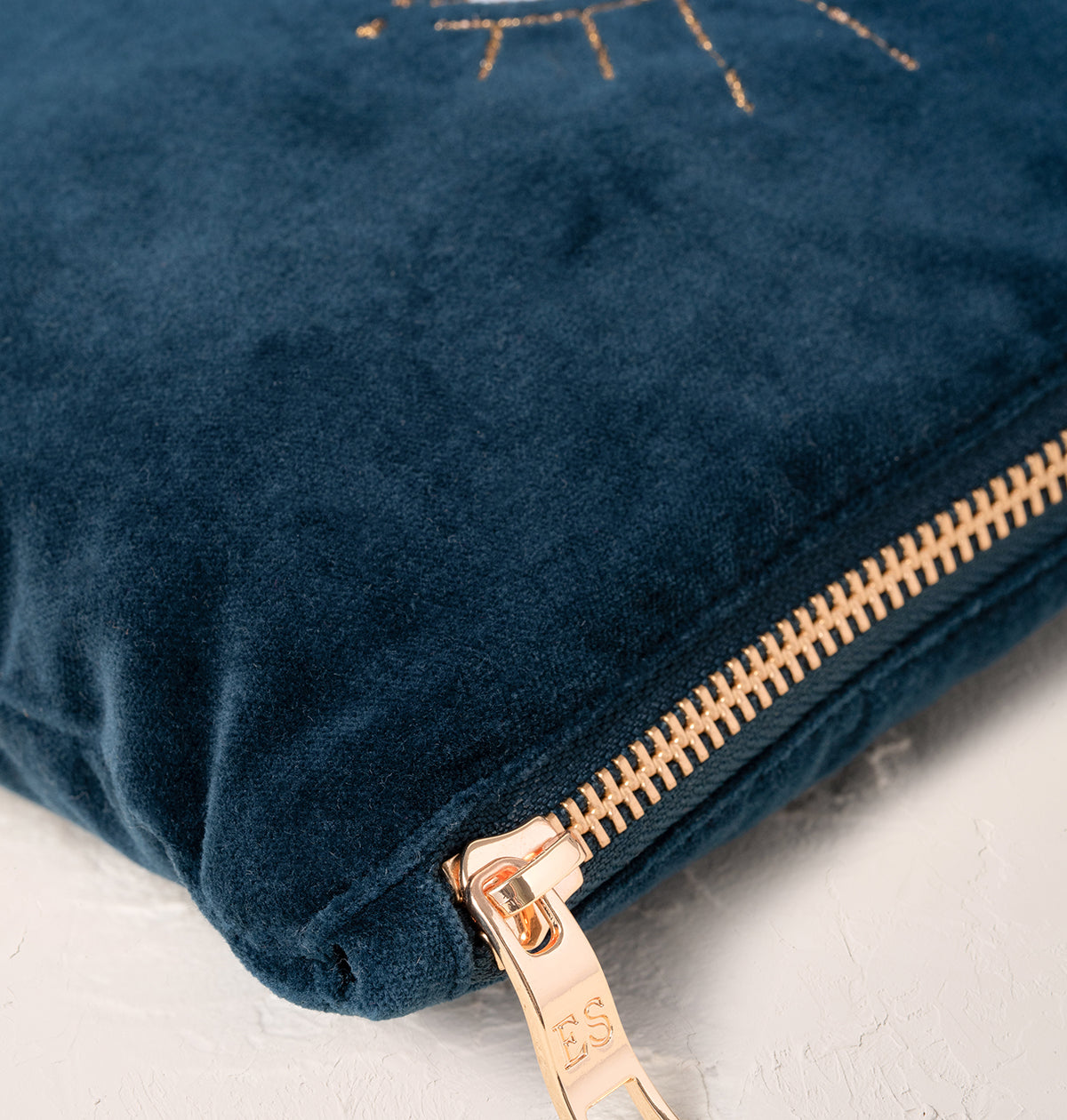 Mystical Eye Ink Blue Velvet Mini Pouch