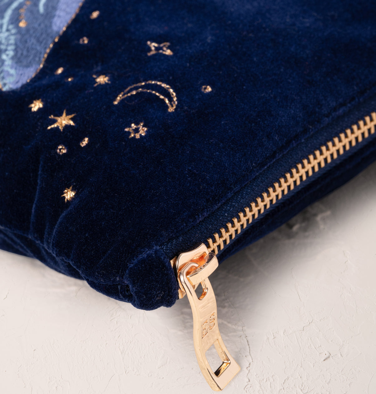 Mystical Whale Navy Velvet Everyday Pouch