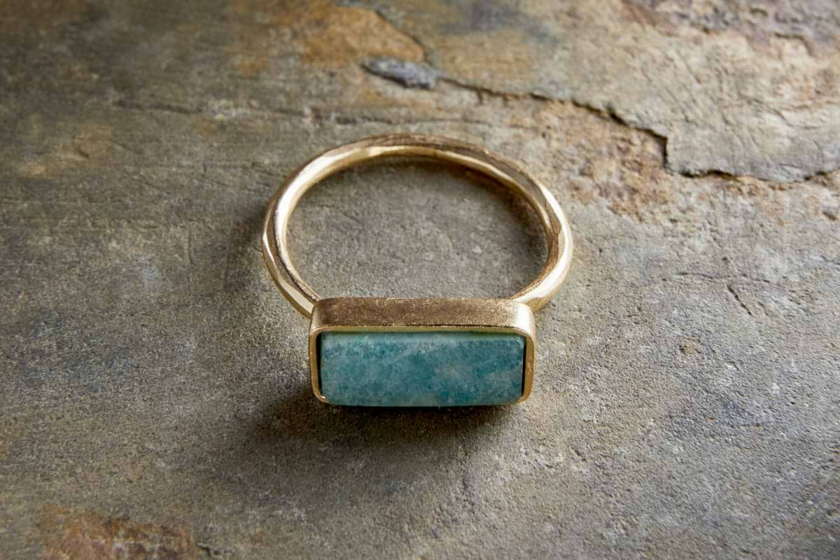 Damaia Amazonite Ring - Gold