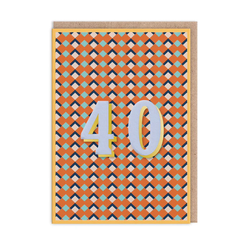 40 Geometric Birthday Card