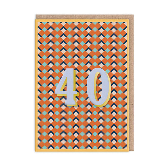 40 Geometric Birthday Card