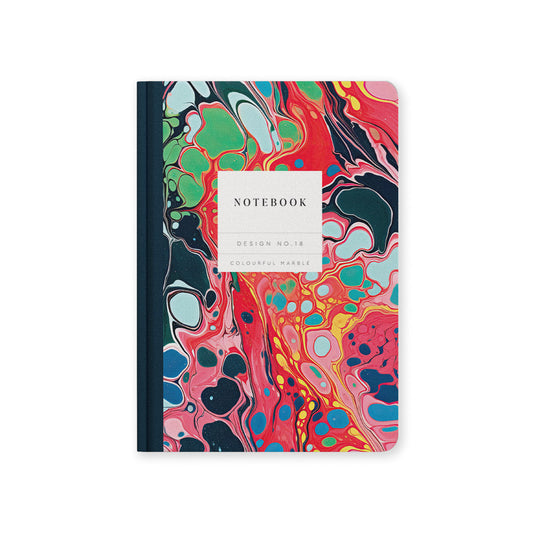 Design No.18 Colourful Marble Kaleido Hardback Notebook (A5)