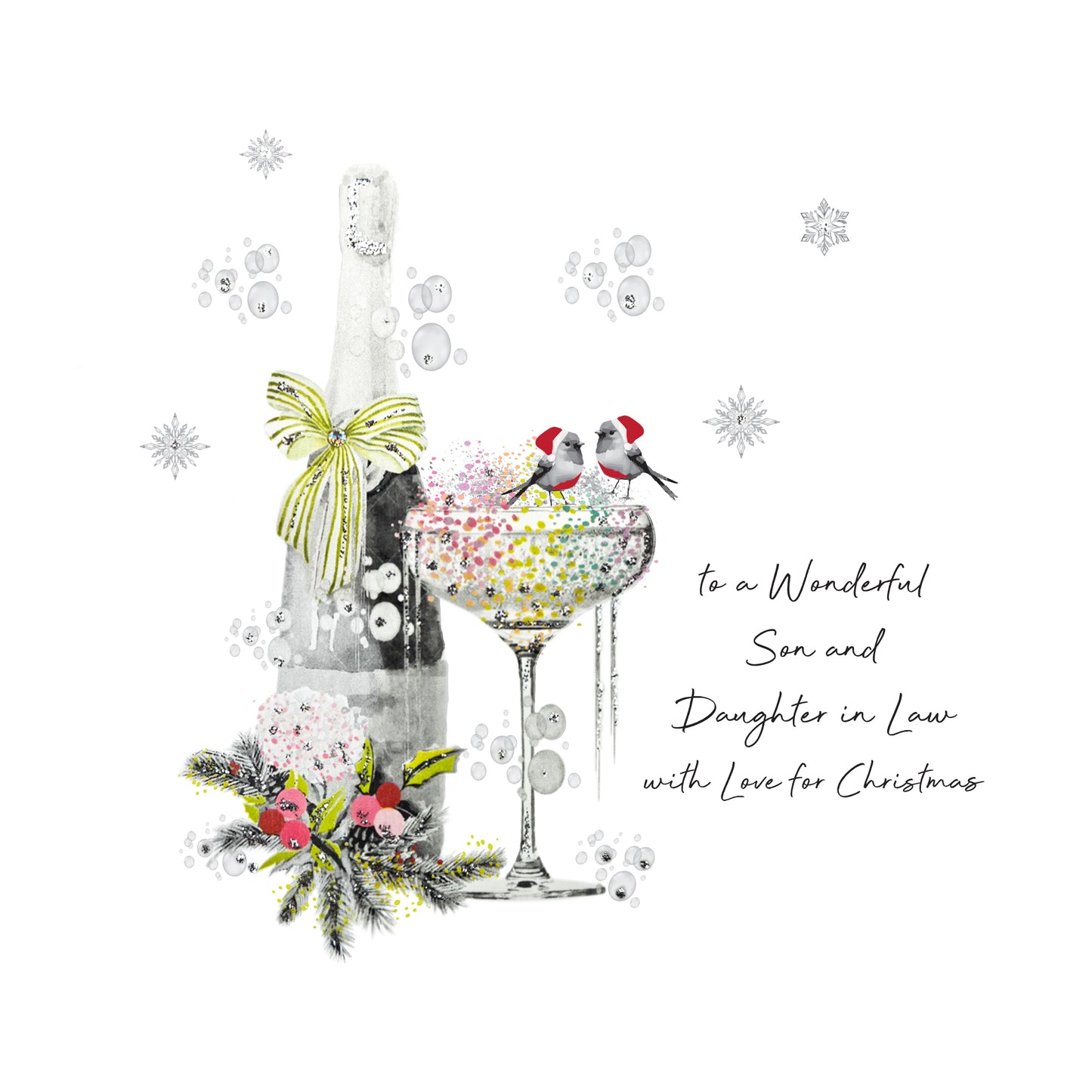 To a Wonderful Son and Daughter in Law with Love for Christmas - Christmas Shimmer