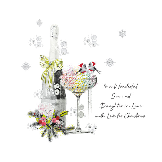 To a Wonderful Son and Daughter in Law with Love for Christmas - Christmas Shimmer