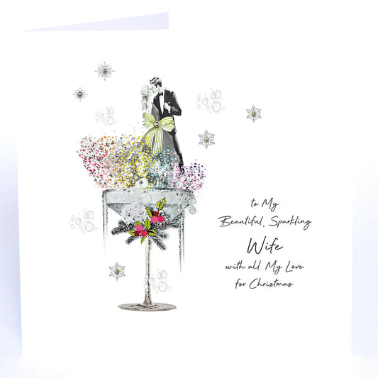 To my Beautiful Sparkling Wife at Christmas - Christmas Shimmer Large