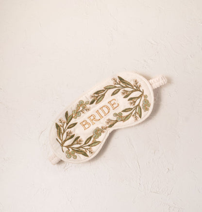 Olive Branch Bride Eye Mask - Cream Velvet