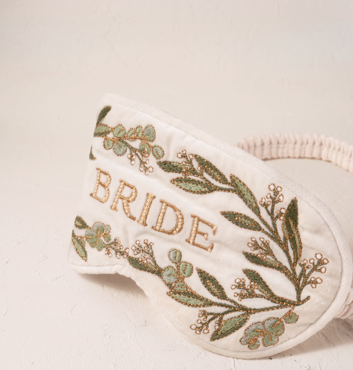 Olive Branch Bride Eye Mask - Cream Velvet