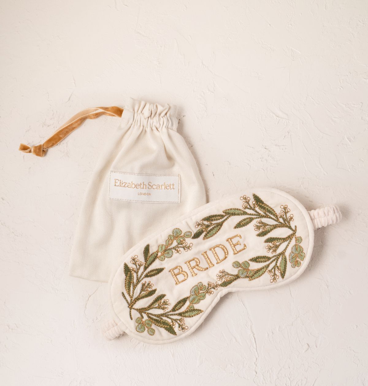 Olive Branch Bride Eye Mask - Cream Velvet