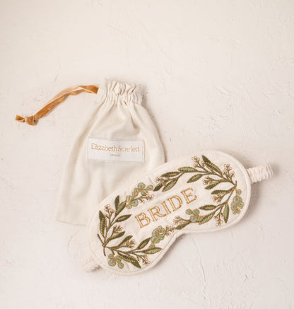 Olive Branch Bride Eye Mask - Cream Velvet