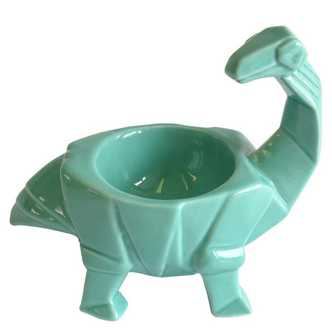 Origami Dinosaur Turquoise Egg Cup