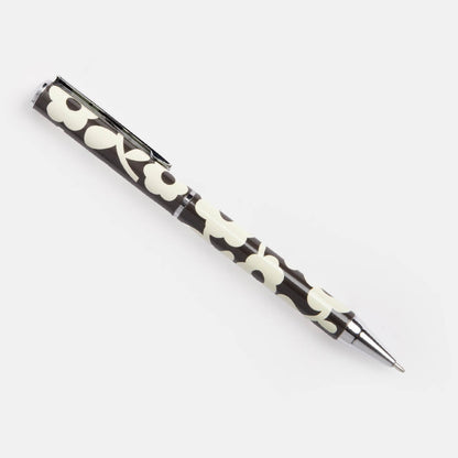 Charcoal Mono Floral Boxed Pen