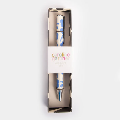Blue Mono Flower Boxed Pen