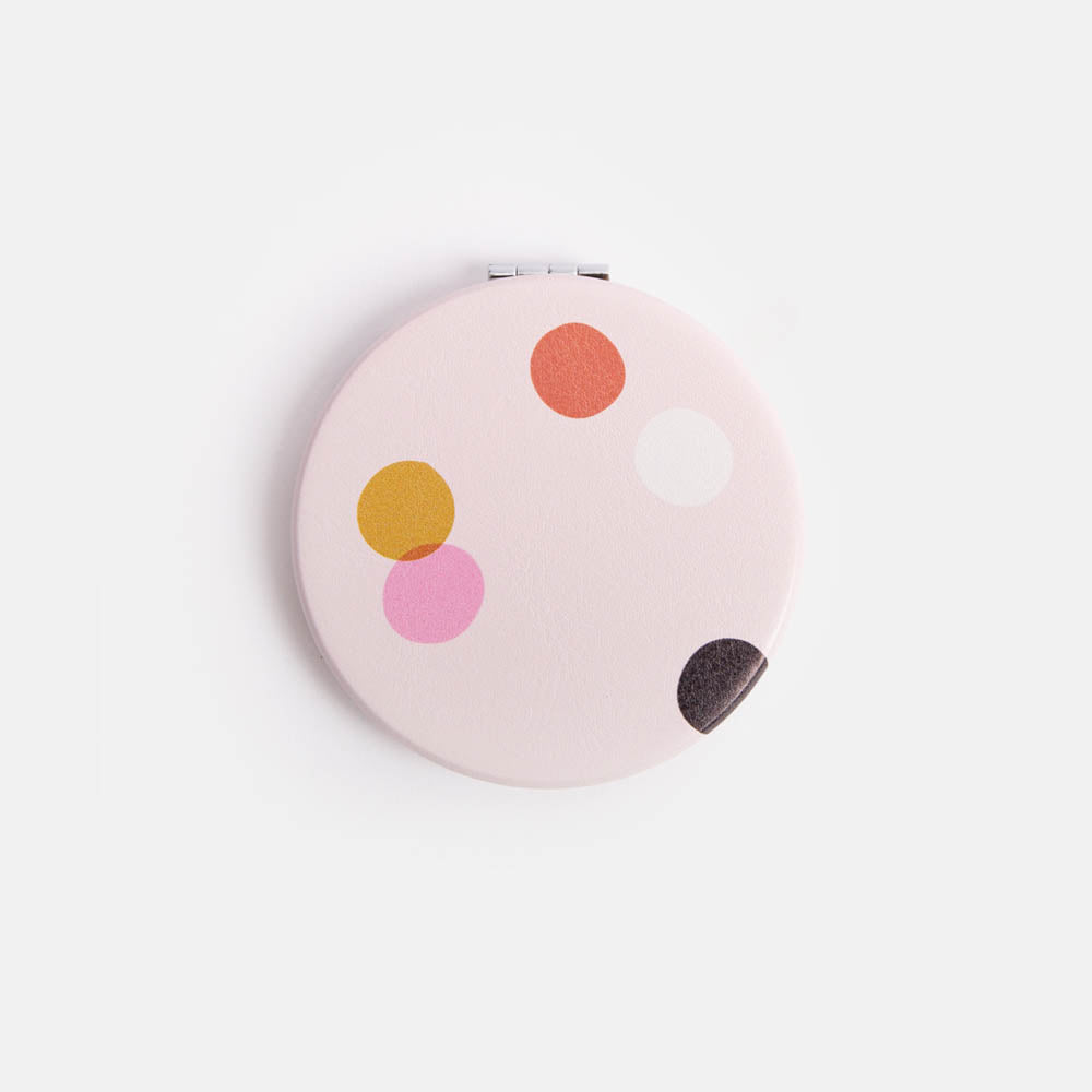 Pink Dotty Round Pocket Mirror