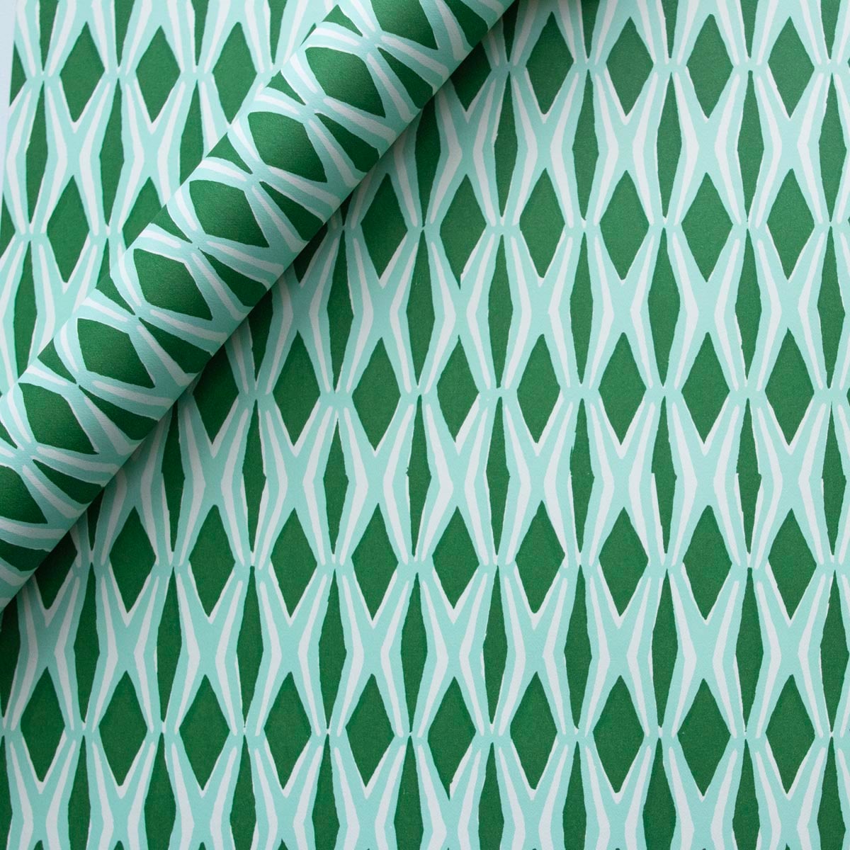 Gift Wrap - Smocking Jade and forest Green