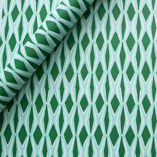 Gift Wrap - Smocking Jade and forest Green