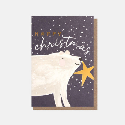 Polar Bear and Snow Small Christmas Card Pack of 10