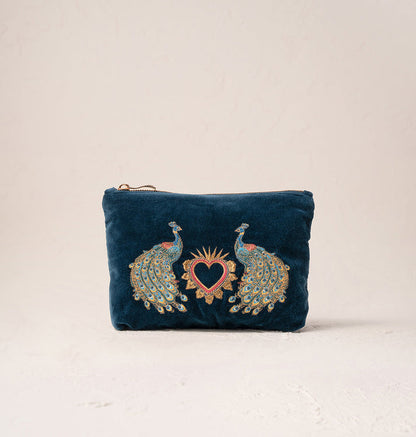 Peacock Floral Mini Pouch