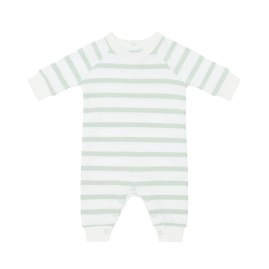 Powder Blue & White Breton Striped All-in-One 0-1 month