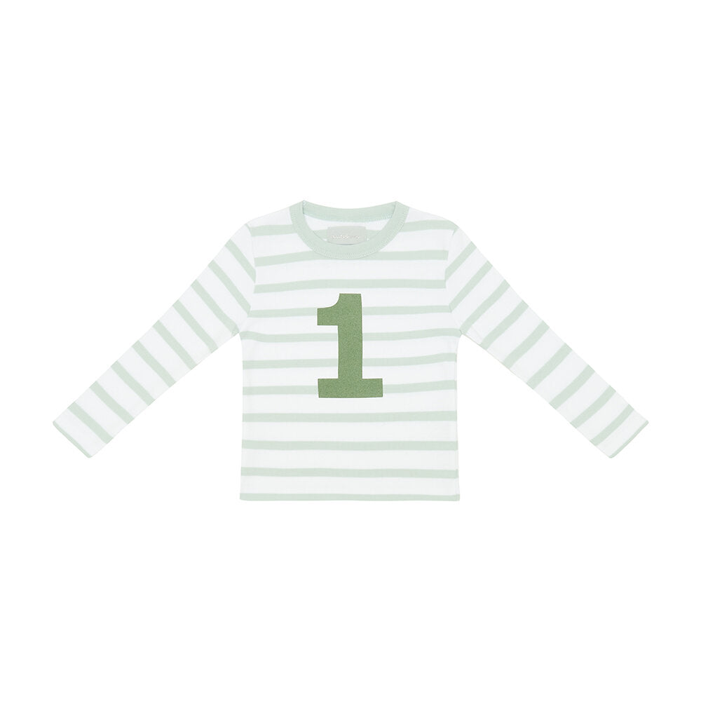 Age 1 Powder Blue & White Breton Striped T-Shirt
