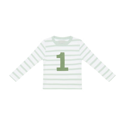 Age 1 Powder Blue & White Breton Striped T-Shirt
