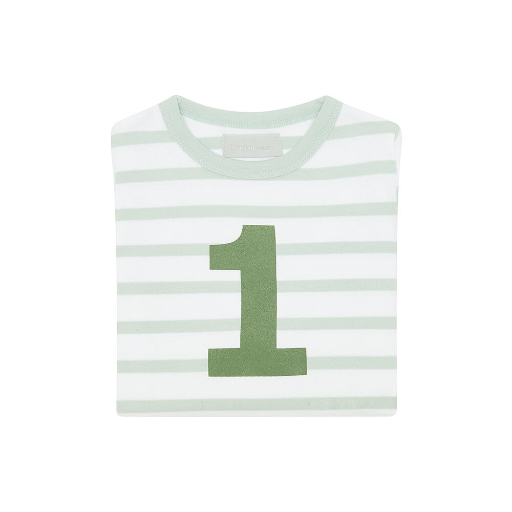 Age 1 Powder Blue & White Breton Striped T-Shirt