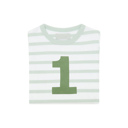 Age 1 Powder Blue & White Breton Striped T-Shirt